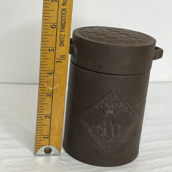 Zisha Clay Pottery Tea Container Dark Brown Decoration canister shape steamer - Picture 11 of 15